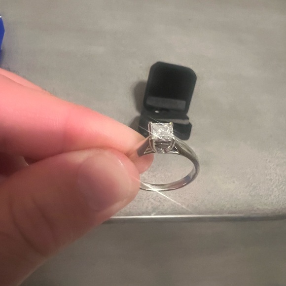 Lady’s 14 Karat White Gold Ideal Cut Solitaire Diamond Engagement Ring - Picture 6 of 8